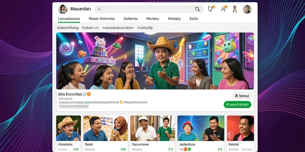 Screenshot memperlihatkan menu permainan yang interaktif.